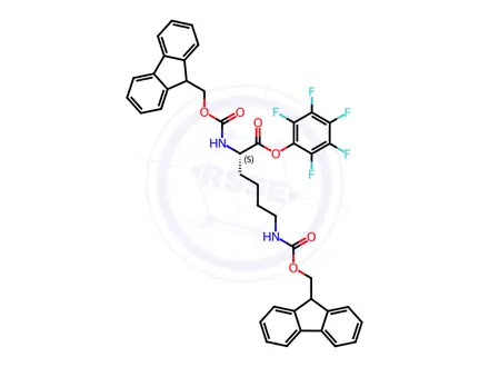 Chemical structure of Fmoc-Lys(Fmoc)-OPfp
