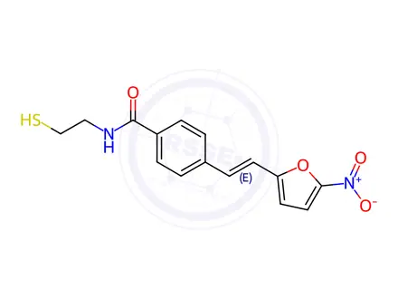 Chemical structure of N-(2-Mercaptoethyl)-4-(2-(5-nitrofuran-2-yl)vinyl)benzamide