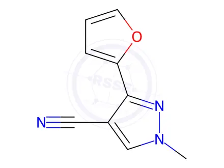 Chemical structure of 3-(Furan-2-yl)-1-methyl-1H-pyrazole-4-carbonitrile