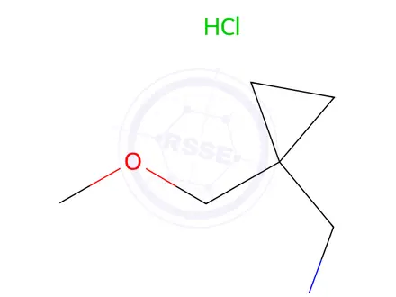 Chemical structure of 1-[1-(methoxymethyl)cyclopropyl]methanamine hydrochloride
