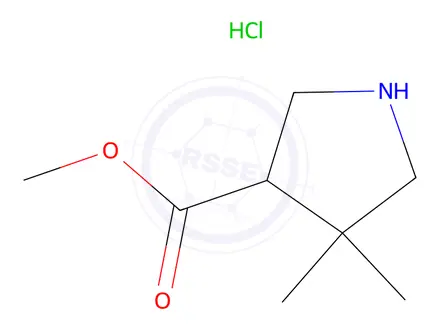 Chemical structure of methyl 4,4-dimethylpyrrolidine-3-carboxylate hydrochloride