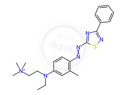 Chemical structure of [2-[N-ethyl-4-[(3-phenyl-1,2,4-thiadiazol-5-yl)azo]-m-toluidino]ethyl]trimethylammonium