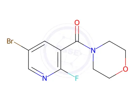 Chemical structure of 4-[(5-Bromo-2-fluoro-3-pyridinyl)carbonyl]morpholine