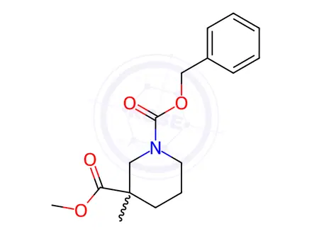 Chemical structure of 1-benzyl 3-methyl 3-methylpiperidine-1,3-dicarboxylate