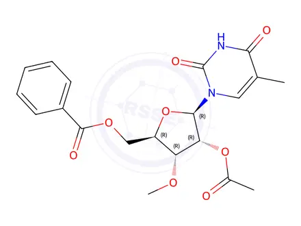 Chemical structure of 2'-O-Acetyl-5'-O-benzoyl-3'-O-methyl-5-methyluridine