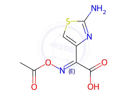Chemical structure of (Z)-2-(Acetoxyimino)-2-(2-aminothiazol-4-yl)acetic acid