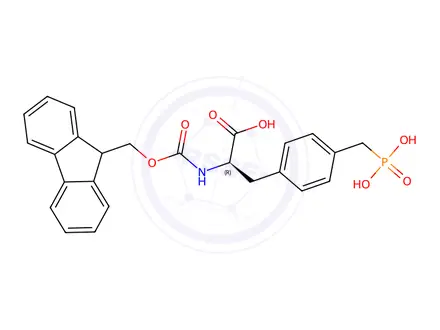 Chemical structure of (R)-2-((((9H-Fluoren-9-yl)methoxy)carbonyl)amino)-3-(4-(phosphonomethyl)phenyl)propanoic acid
