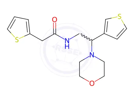 Chemical structure of N-(2-Morpholino-2-(thiophen-3-yl)ethyl)-2-(thiophen-2-yl)acetamide