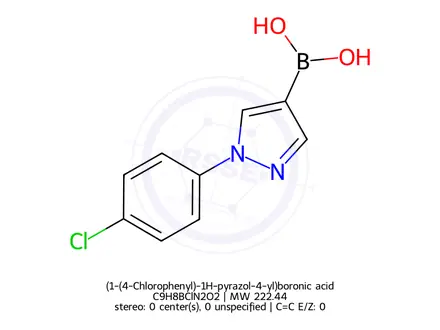 Chemical structure of (1-(4-Chlorophenyl)-1H-pyrazol-4-yl)boronic acid