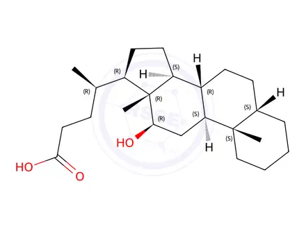 Chemical structure of 12ß-Hydroxy-5ß-cholan-24-oic Acid