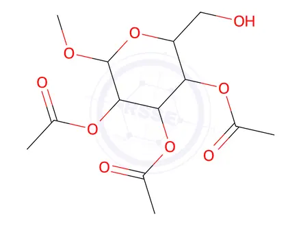 Chemical structure of 2-(Hydroxymethyl)-6-methoxytetrahydro-2H-pyran-3,4,5-triyl triacetate