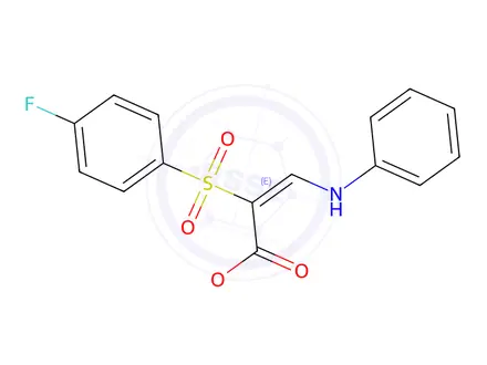 Chemical structure of Methyl (2E)-2-(4-fluorobenzenesulfonyl)-3-(phenylamino)prop-2-enoate