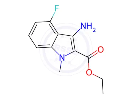 Chemical structure of ethyl 3-amino-4-fluoro-1-methyl-1H-indole-2-carboxylate