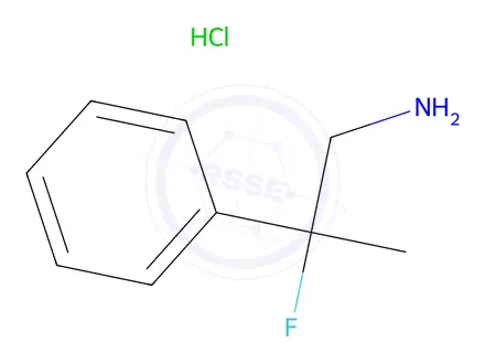Chemical structure of 2-fluoro-2-phenylpropan-1-amine hydrochloride