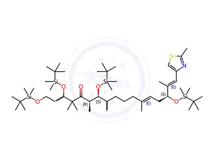 Chemical structure of (3S,6R,7S,8S,12Z,15S,16E)-1,3,7,15-Tetrakis-{[tert-butyl(dimethyl)silyl]oxy}-4,4,6,8,12,16-hexamethyl-17-(2-methyl-1,3-thiazol-4-yl)heptadeca-12,16-dien-5-one