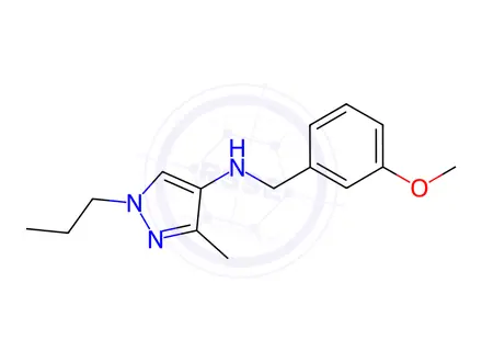 Chemical structure of N-(3-methoxybenzyl)-3-methyl-1-propyl-1H-pyrazol-4-amine