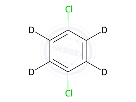 Chemical structure of 1,4-Dichlorobenzene-[D4] in methanol