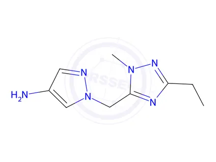Chemical structure of 1-((3-Ethyl-1-methyl-1h-1,2,4-triazol-5-yl)methyl)-1h-pyrazol-4-amine