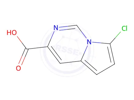 Chemical structure of 7-Chloropyrrolo[1,2-c]pyrimidine-3-carboxylic acid, hydrochloride