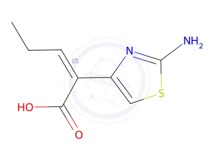 Chemical structure of (Z)-2-(2-Aminothiazol-4-yl)-2-pentenoic Acid