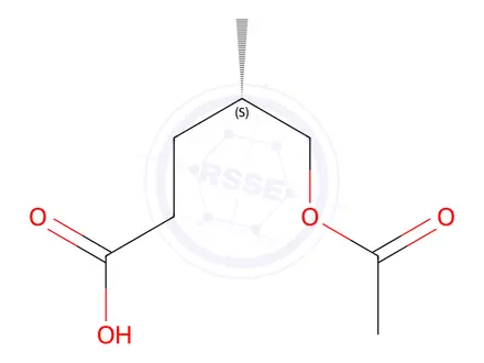Chemical structure of (S)-5-Acetoxy-4-methylpentanoic Acid