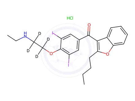 Chemical structure of Desethyl Amiodarone-[D4] Hydrochloride