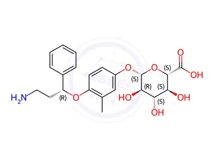 Chemical structure of N-Desmethyl-4-hydroxyatomoxetine-O-glucuronide