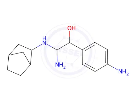 Chemical structure of 2-amino-1-(4-aminophenyl)-2-(norbornan-2-ylamino)ethanol