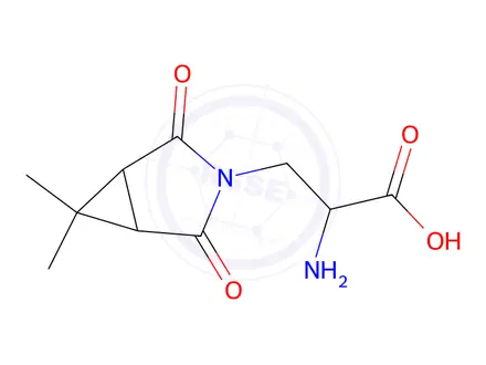 Chemical structure of 2-Amino-3-(6,6-dimethyl-2,4-dioxo-3-azabicyclo[3.1.0]hexan-3-yl)propanoic acid