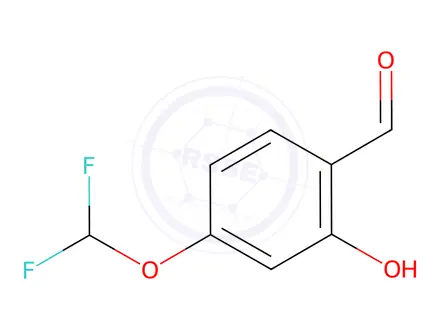 Chemical structure of Benzaldehyde, 4-(difluoromethoxy)-2-hydroxy-