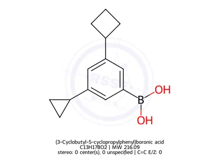 Chemical structure of (3-Cyclobutyl-5-cyclopropylphenyl)boronic acid