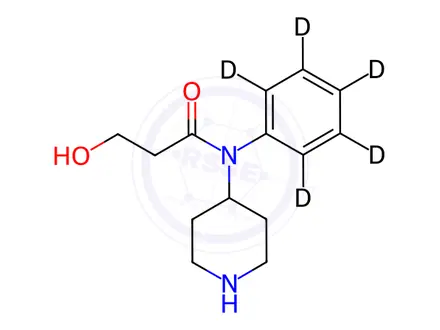Chemical structure of ω-Hydroxy Norfentanyl-d5