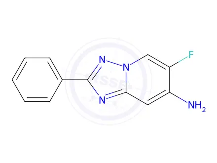 Chemical structure of 6-Fluoro-2-phenyl-[1,2,4]triazolo[1,5-a]pyridin-7-amine