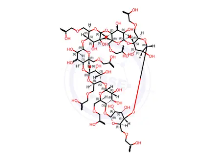Chemical structure of 6A,6B,6C,6D,6E,6F,6G-Heptakis-O-(2-hydroxypropyl)-β-cyclodextrin