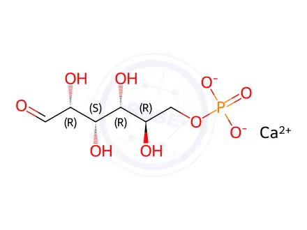 Chemical structure of glucose 6-(calcium phosphate)