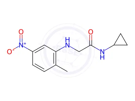 Chemical structure of n-Cyclopropyl-2-((2-methyl-5-nitrophenyl)amino)acetamide