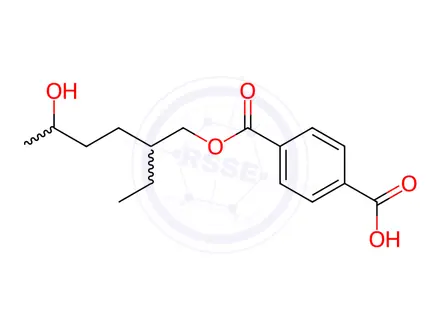 Chemical structure of Mono-2-ethylHydroxyhexyl Terephthalate