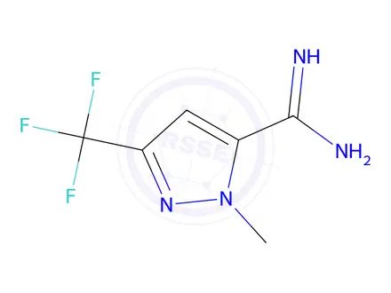 Chemical structure of 1-methyl-3-(trifluoromethyl)-1h-pyrazole-5-carboximidamide