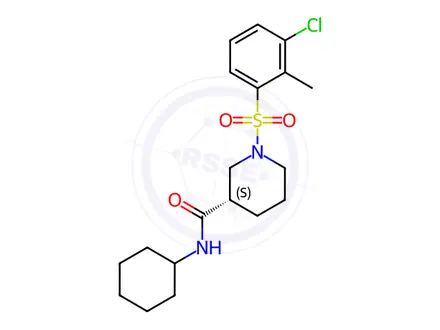 Chemical structure of (3S)-1-[(3-Chloro-2-methylbenzene)sulfonyl]-N-cyclohexylpiperidine-3-carboxamide