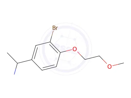 Chemical structure of 1-[3-Bromo-4-(2-methoxyethoxy)-phenyl]-ethylamine