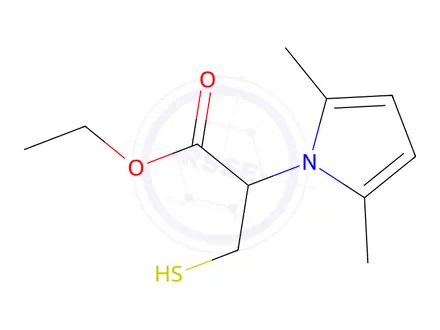 Chemical structure of 1H-Pyrrole-3-acetic acid, 2,5-dihydro-alpha-(mercaptomethyl)-, ethyl e ster