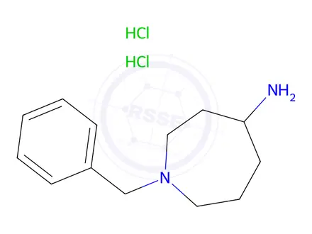 Chemical structure of 1H-Azepin-4-amine, hexahydro-1-(phenylmethyl)-, hydrochloride (1:2)