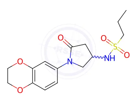 Chemical structure of N-(1-(2,3-Dihydrobenzo[b][1,4]dioxin-6-yl)-5-oxopyrrolidin-3-yl)propane-1-sulfonamide