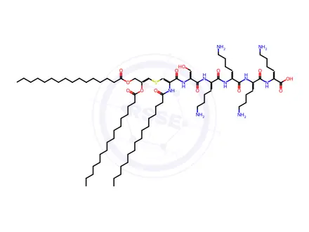 Chemical structure of PAM3 CYS-SER-(LYS)4, HYDROCHLORIDE