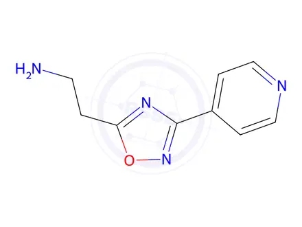 Chemical structure of 2-[3-(pyridin-4-yl)-1,2,4-oxadiazol-5-yl]ethan-1-amine