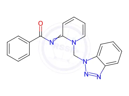 Chemical structure of N-[(2E)-1-(1H-1,2,3-Benzotriazol-1-ylmethyl)-1,2-dihydropyridin-2-ylidene]benzamide
