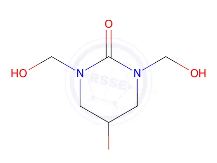 Chemical structure of tetrahydro-5-hydroxy-1,3-bis(hydroxymethyl)-1H-pyrimidin-2-one