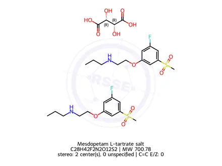 Chemical structure of Mesdopetam L-tartrate salt