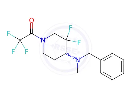 Chemical structure of Ethanone, 1-[3,3-difluoro-4-[methyl(phenylmethyl)amino]-1-piperidinyl]-2,2,2-trifluoro-