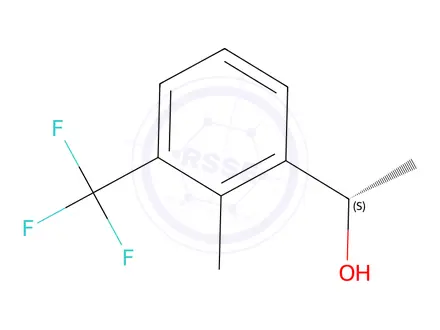 Chemical structure of (S)-1-(2-Methyl-3-(trifluoromethyl)phenyl)ethan-1-ol